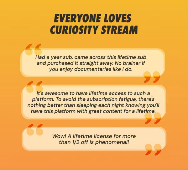 Curiosity Stream Standard Plan: Lifetime Subscription