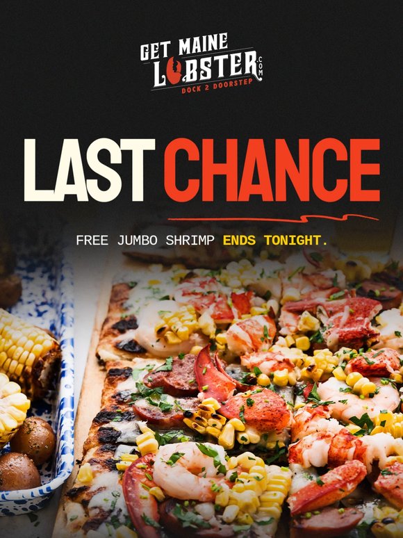 [ENDS TONIGHT] Free Jumbo Shrimp