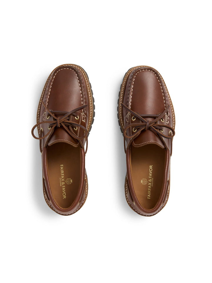 Aldeburgh Tan Leather Deck Shoes