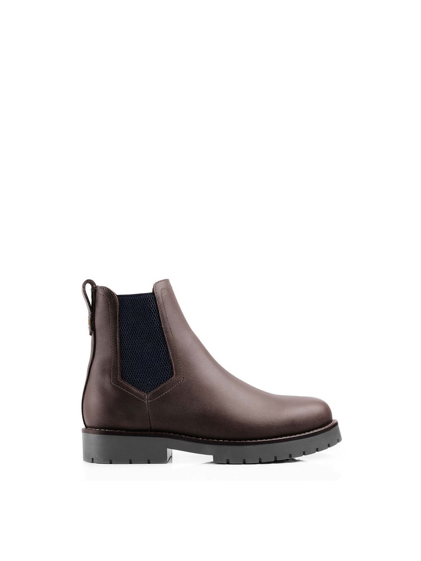 Boudica Mahogany Leather Sheepskin Ankle Boot