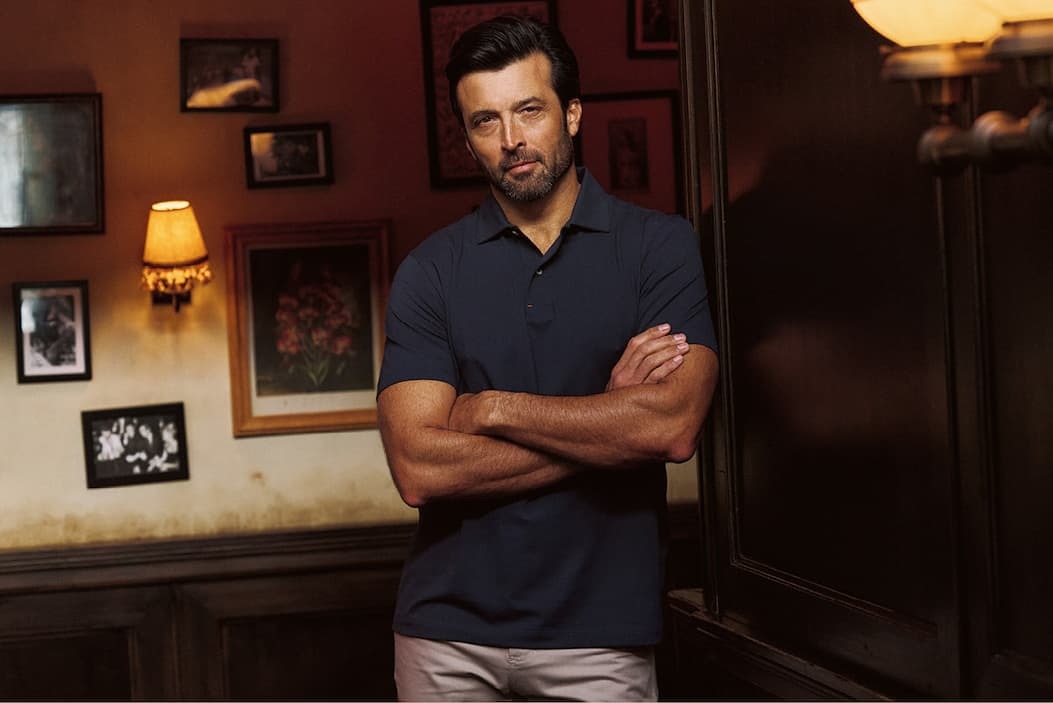 Man in Hutton Polo - Navy