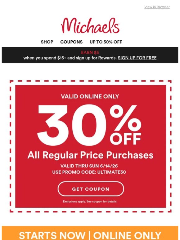 🎉 Starts NOW – online only! Up to 60% off 1,000s of items at The Ultimate Sale.