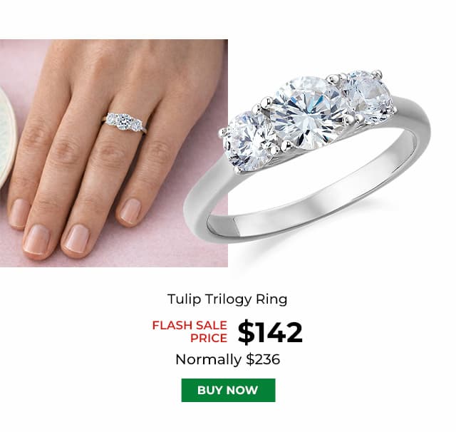 Tulip Trilogy Ring Platinum Clad