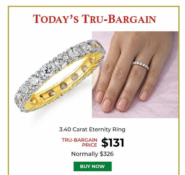 3 40 Carat Eternity Ring Gold Clad