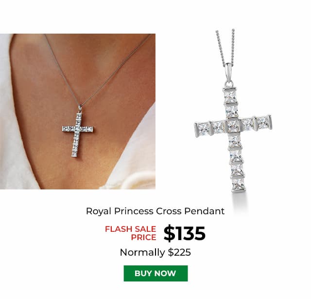 Royal Princess Cross Pendant Platinum Clad