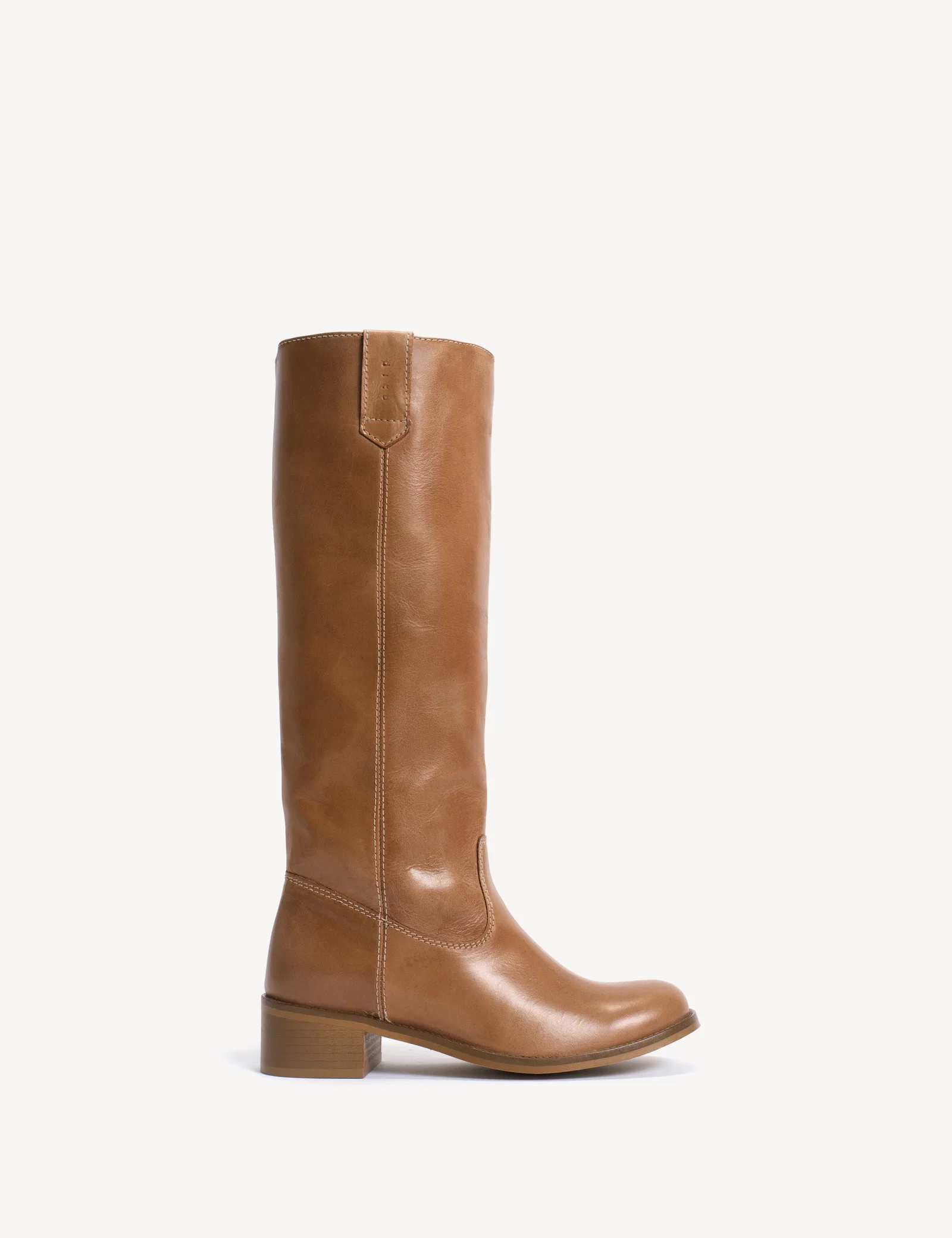 Image of Ann Gaucho Boot In Dark Tan Escovado Leather