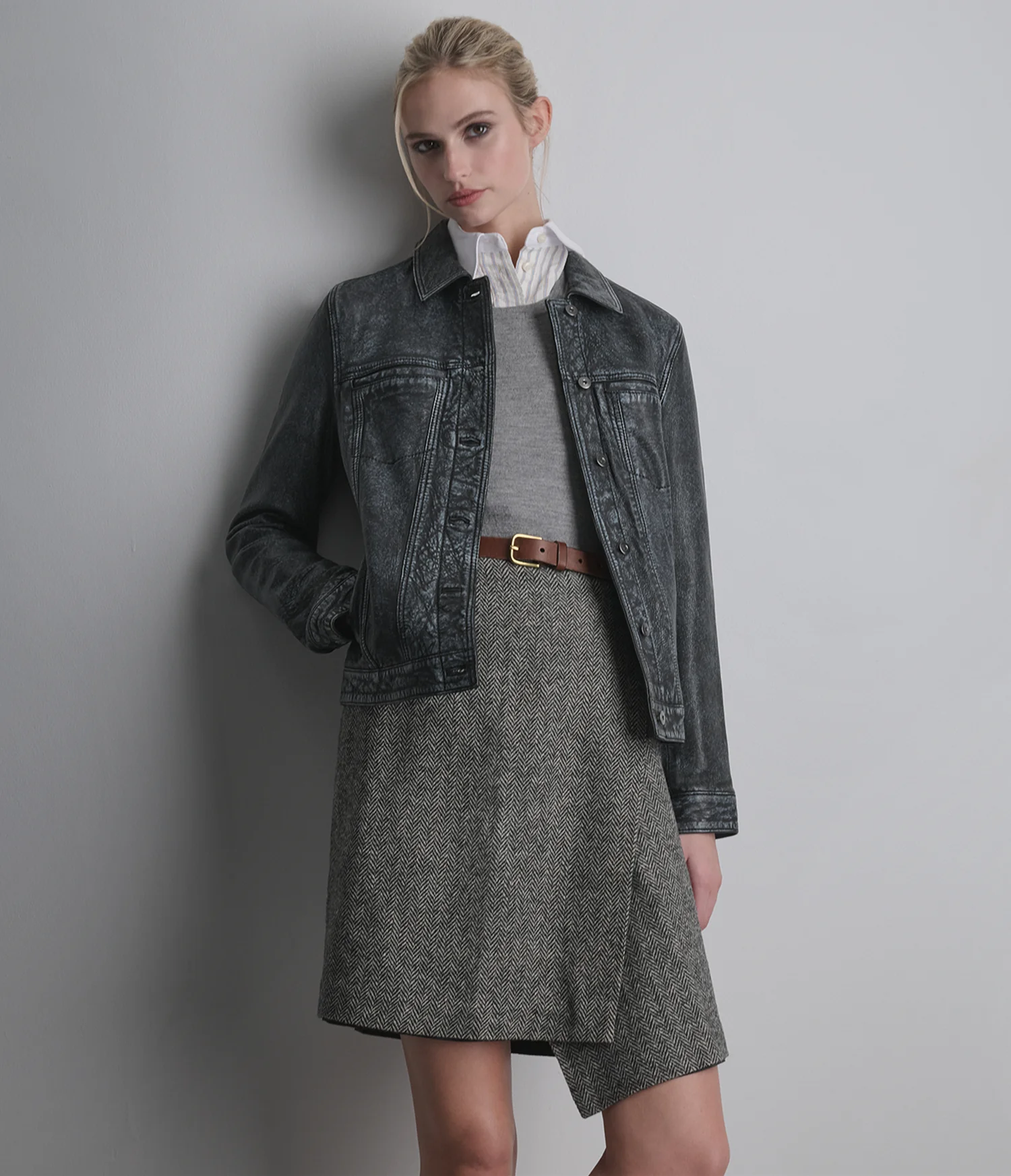 Addison Leather Denim Jacket