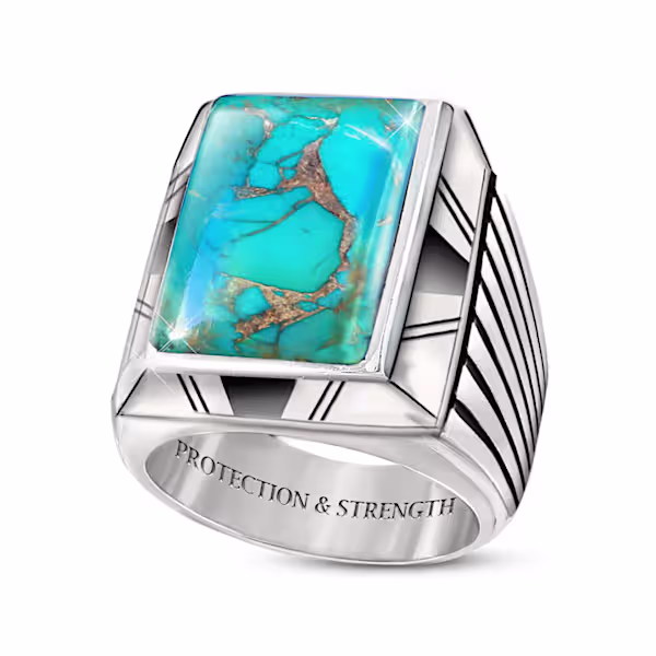 8-Carat Genuine Kingman Turquoise Sterling Silver Ring