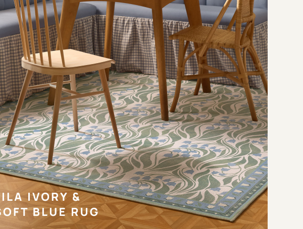 Lila Ivory & Soft Blue Rug 