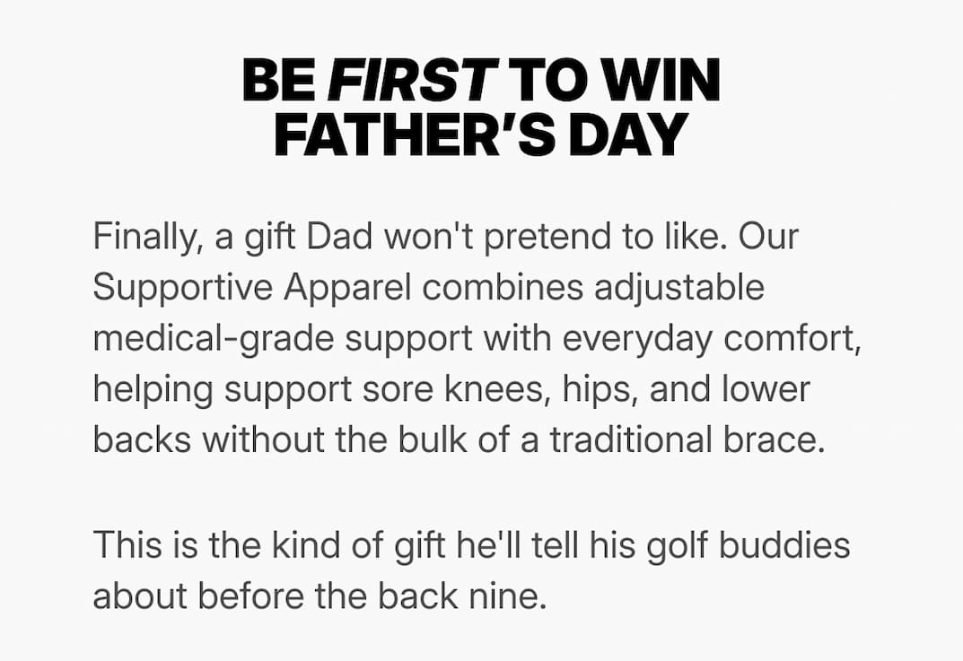 headline: be first to win father's day 