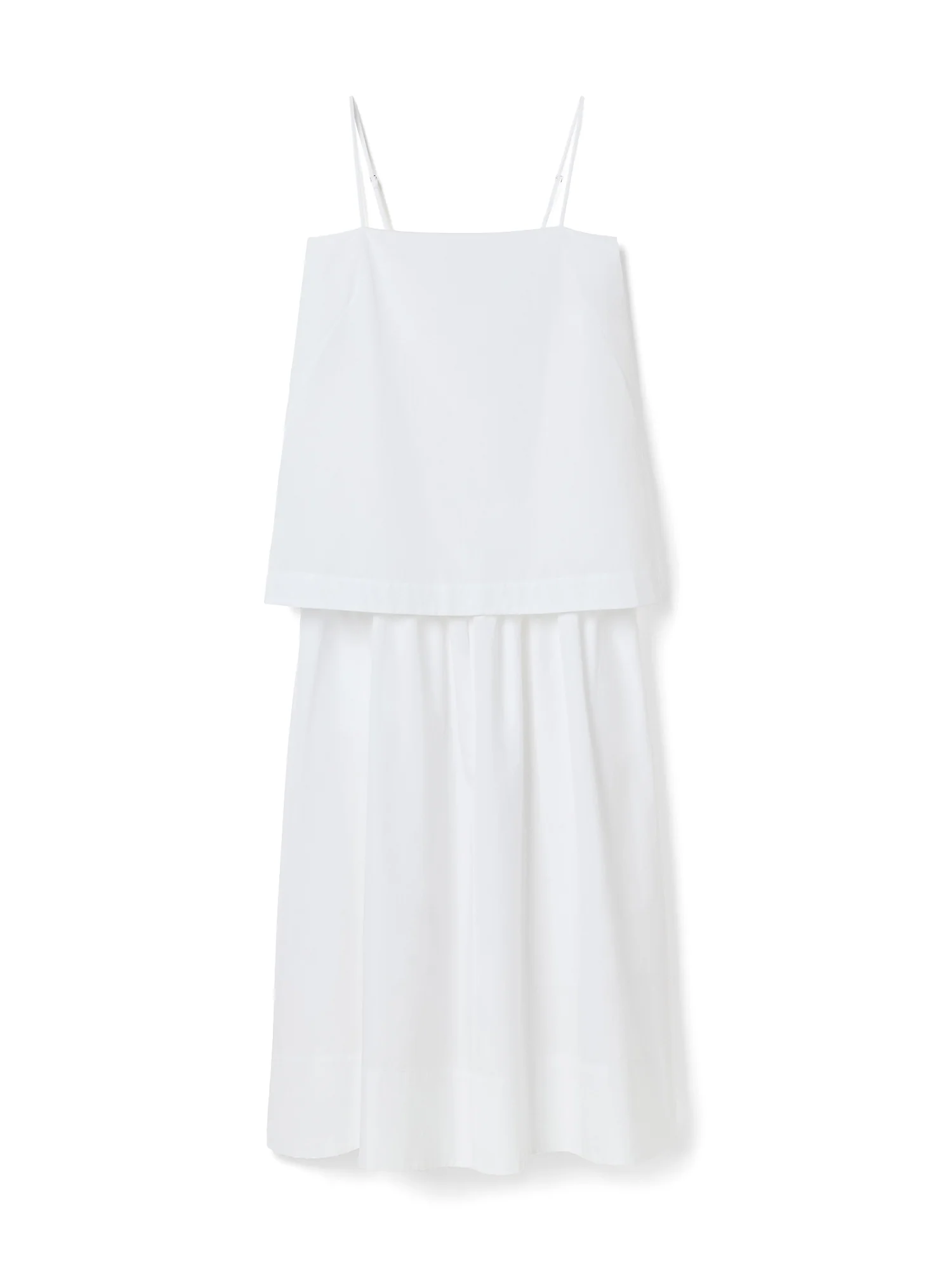 Image of Layered Cotton Midi Dress