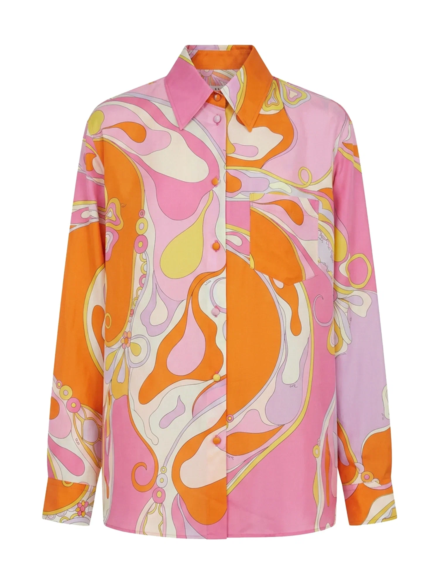 Image of Orchidee Print Cotton Shirt