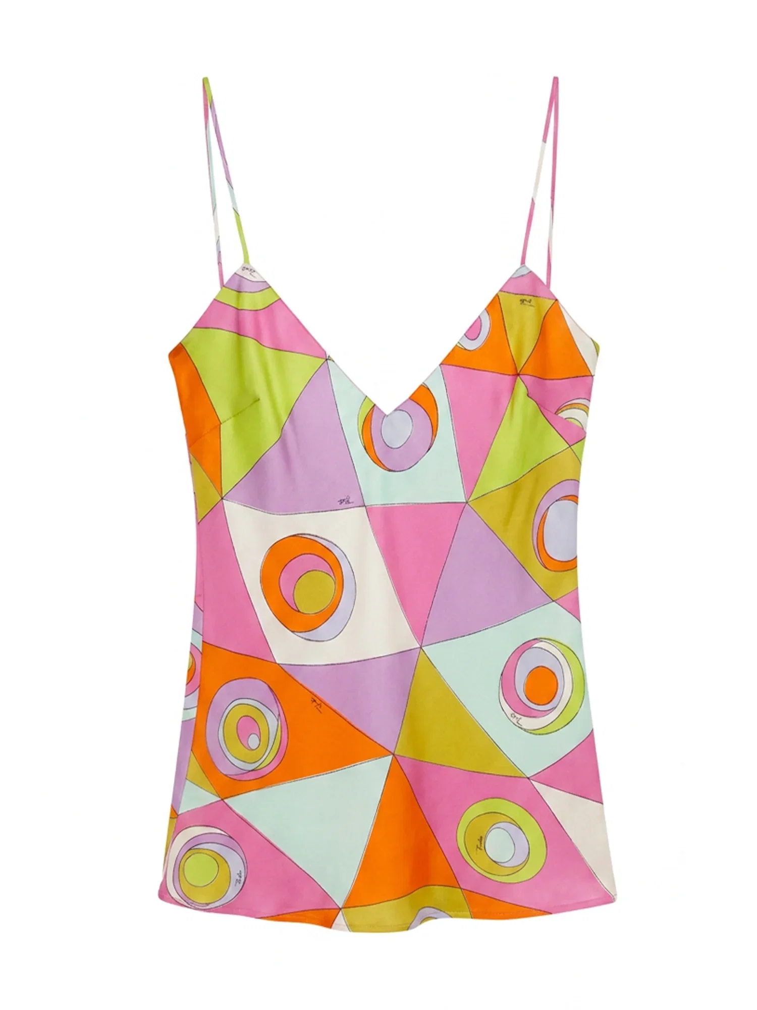 Image of Occhi Print Silk Twill Cami