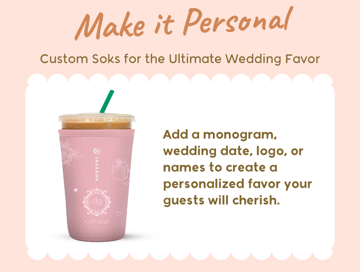 Personalized wedding tumbler with custom monogram design.