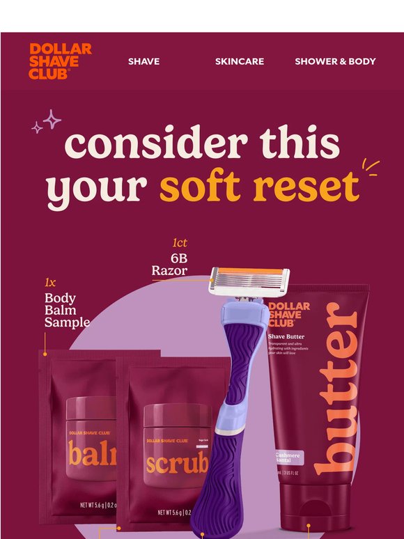 Razor, blades, butter. Her kit.