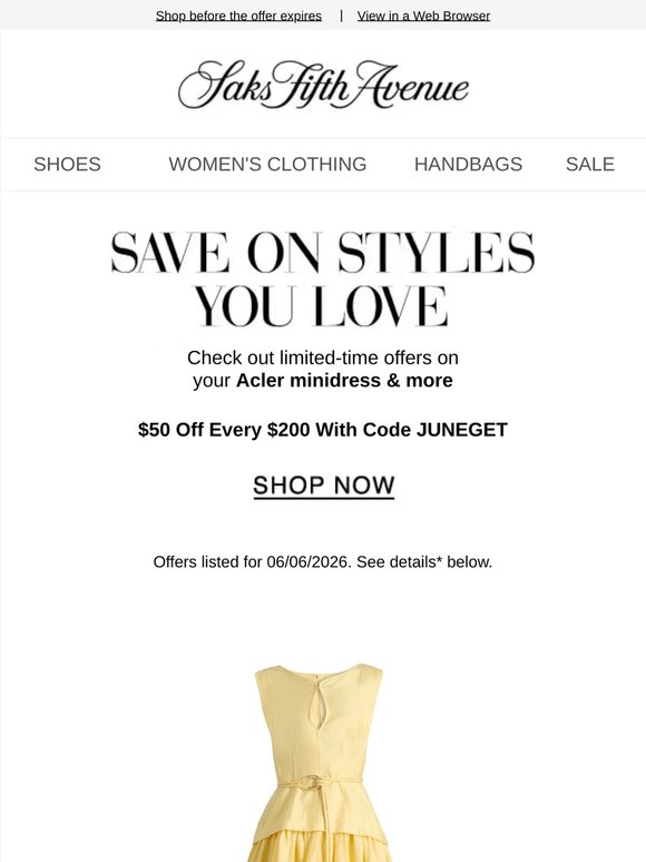 Limited-time offer on your Acler minidress & more