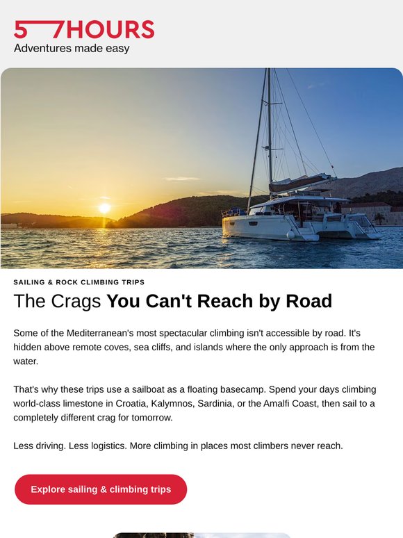 Four climbing trips built around the sea