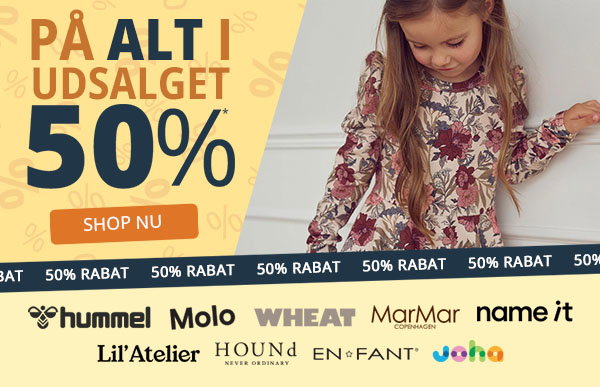 Spar 50% på udvalgte varer