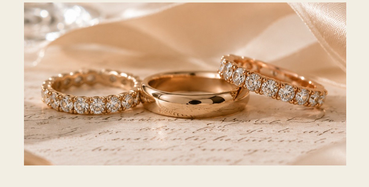 his and hers wedding rings in yellow gold