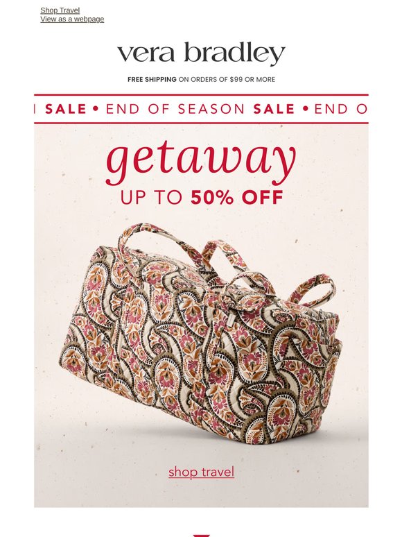 Up to 50% off travel bags, totes, & more