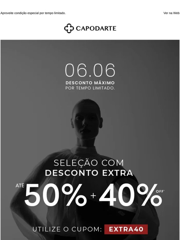Só Hoje: Até 50% Off + 40% EXTRA