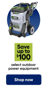 Save up to $100 select outdoor power equipment