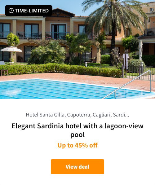 Elegant Sardinia hotel with a lagoon-view pool
