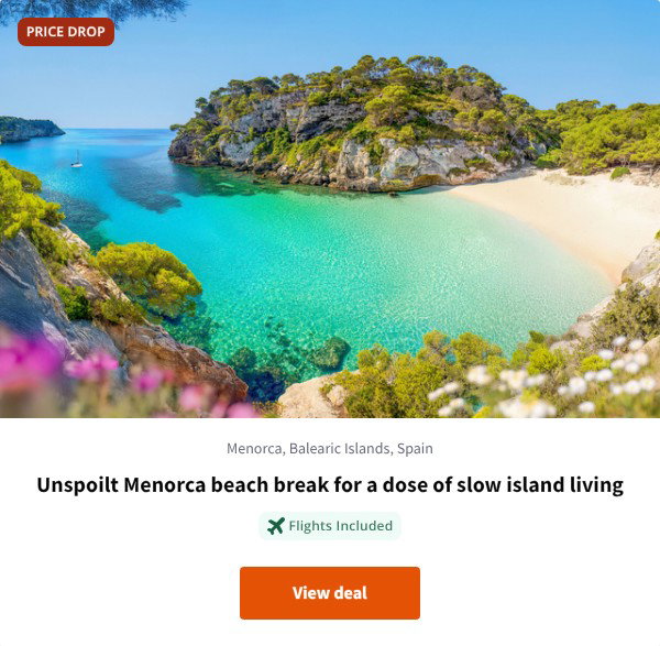 Unspoilt Menorca beach break for a dose of slow island living