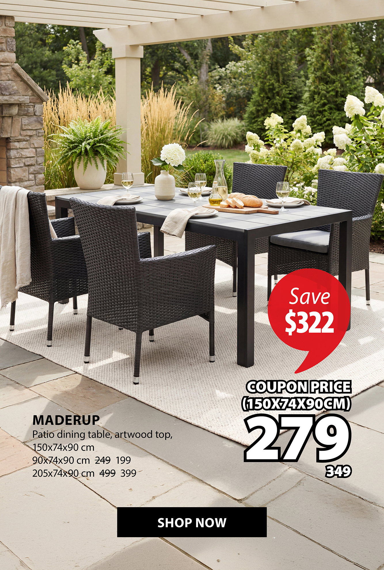 MADERUP Patio dining table | Save $322