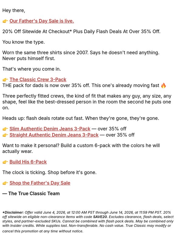 Biggest Father's Day Sale! Up to 35% off Limited Time Only