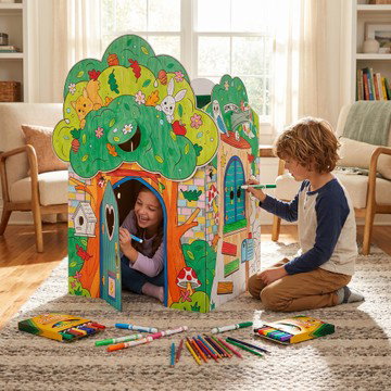 Color-Your-Own Tree House Fort - Mondo Llama