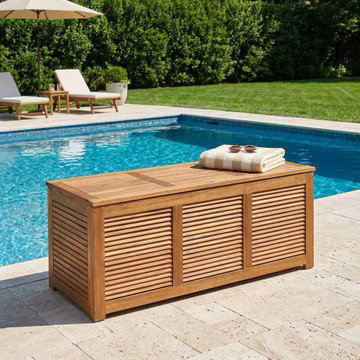 47 Gallon Premium Acacia Wood Storage Deck Box