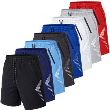 Men's 3-Pack Performance Training Shorts With Zipper Pockets (Sizes, S to 2XL)