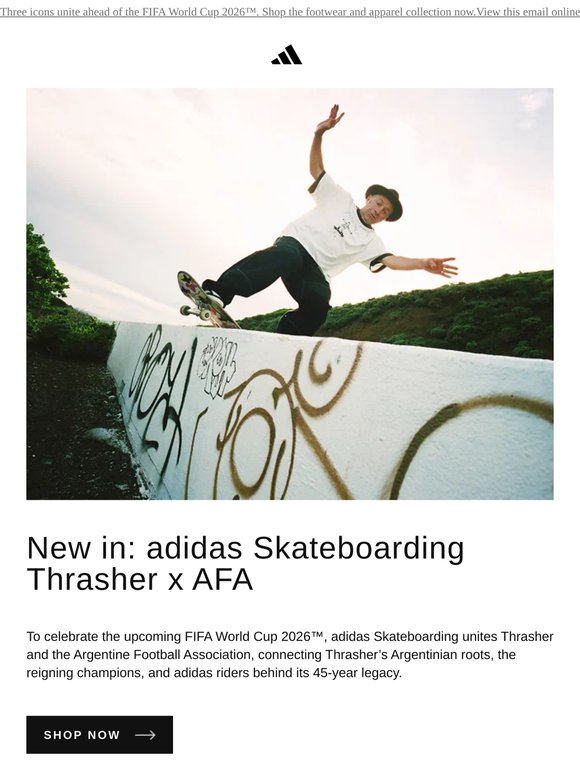 New in: Thrasher x AFA from adidas Skateboarding