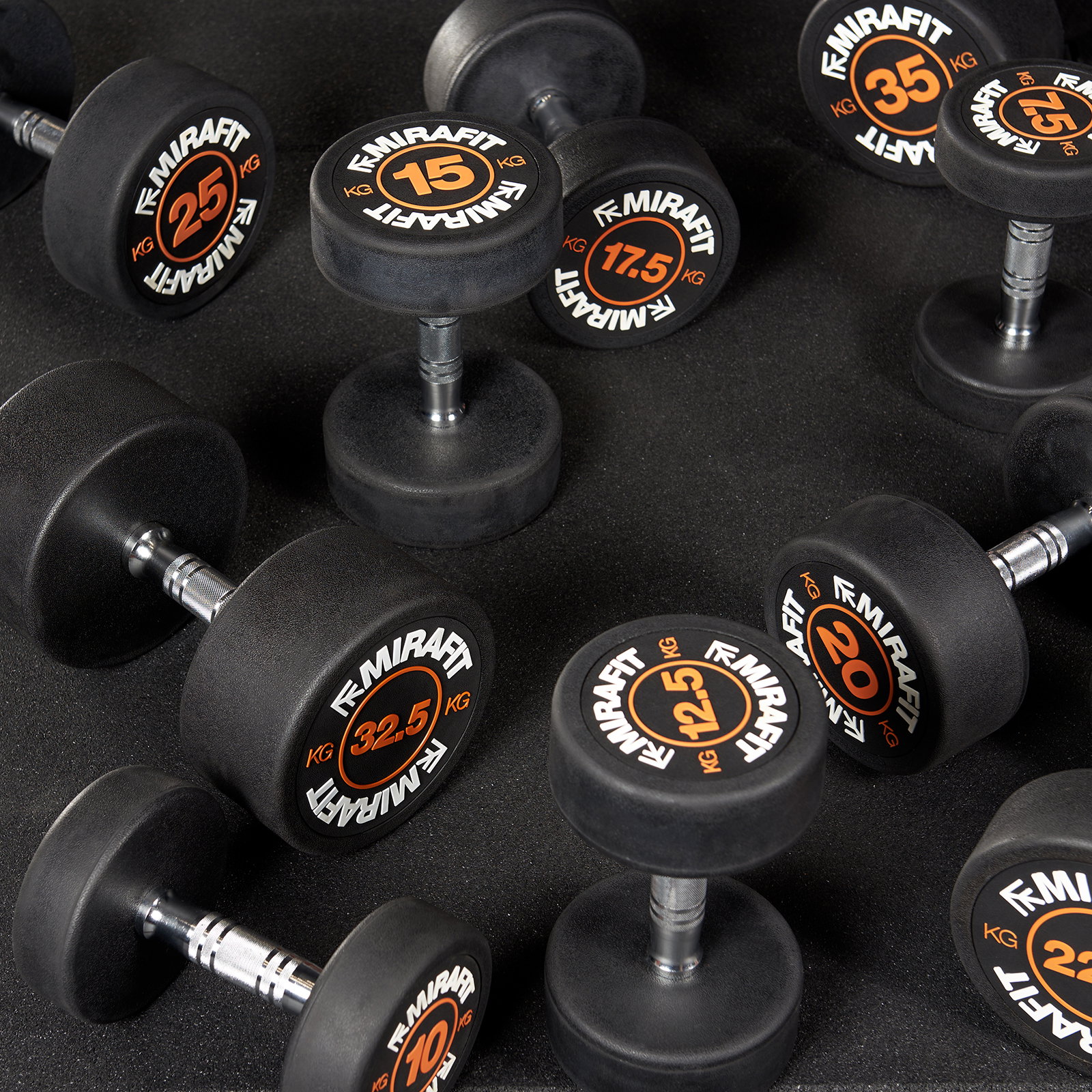 Rubber dumbbell set