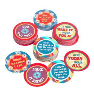 Image of Really Good Stuff® Go For It Chips – Set of 100 with 50 Unique Messages