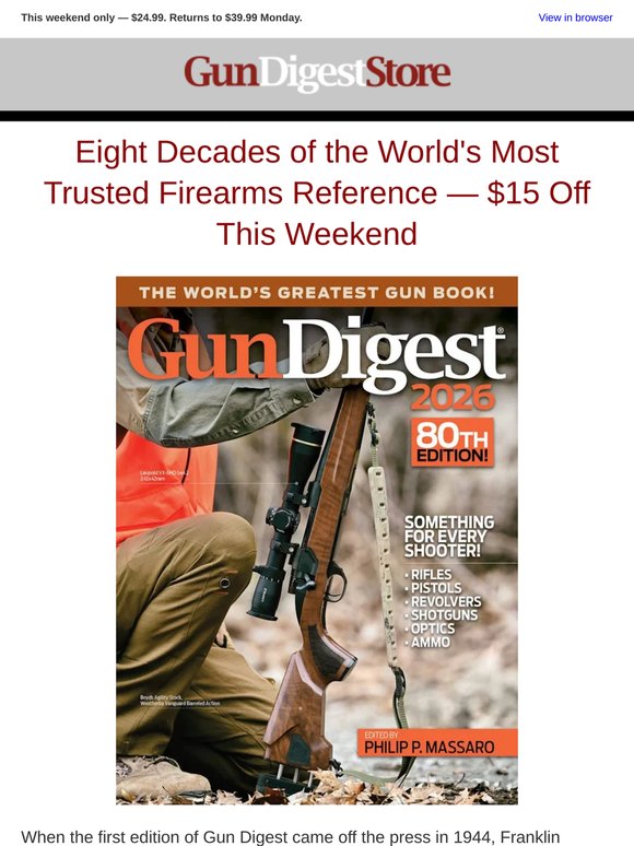 Save $15 on Gun Digest 2026 — This Weekend Only