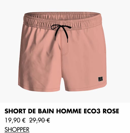 Short de bain homme ECO3 Rose | Freegun