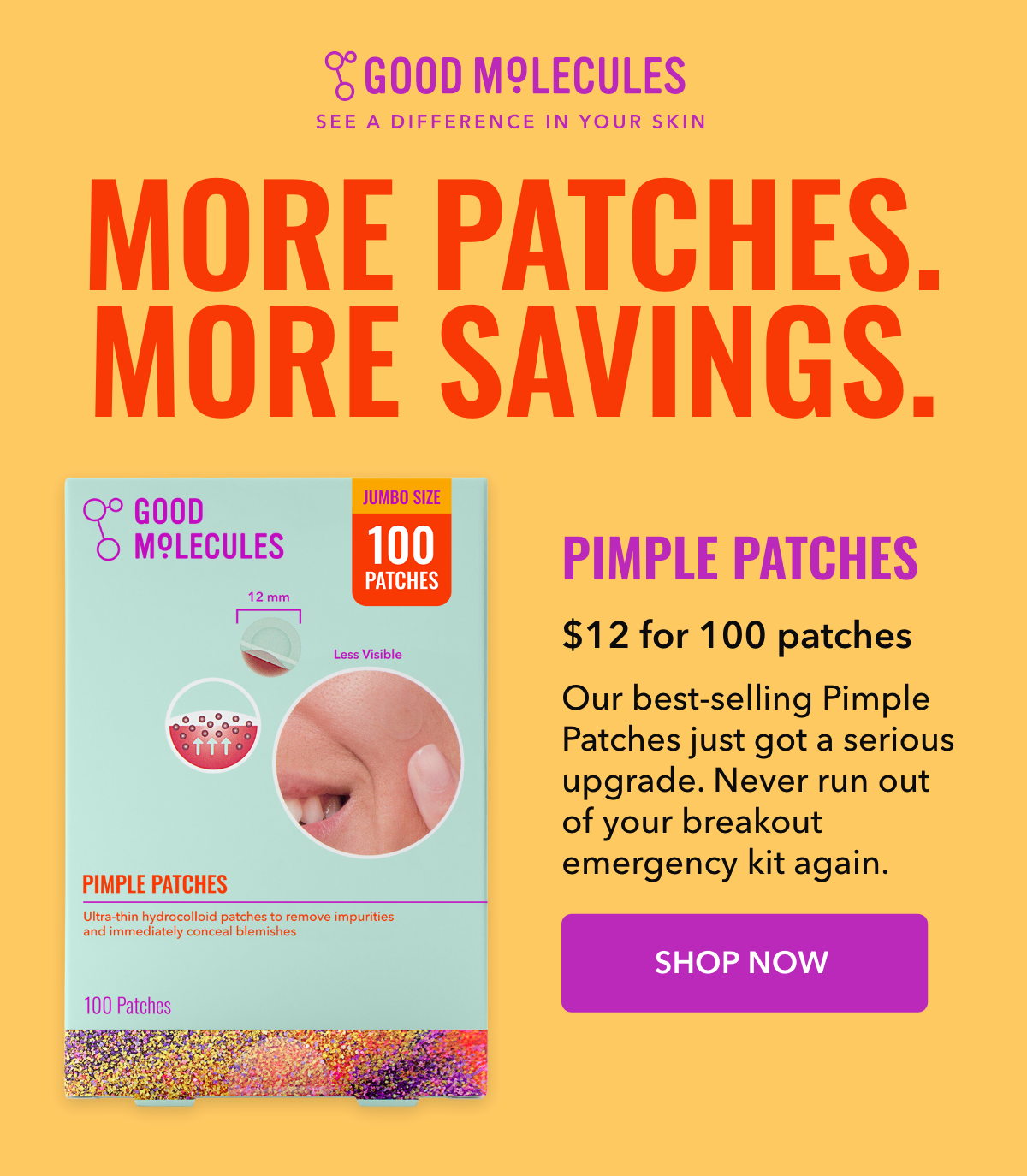 More patches. More savings. Pimple Patches - $12 for 100 patches