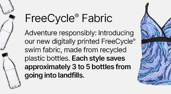 each styles saves 3 to 5 bottles from going into landfills