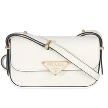 Vitello Leather Triangle Logo Flap Bag Small