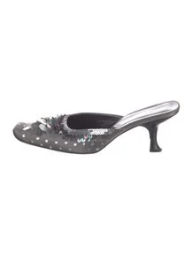 Satin Patterned Mules