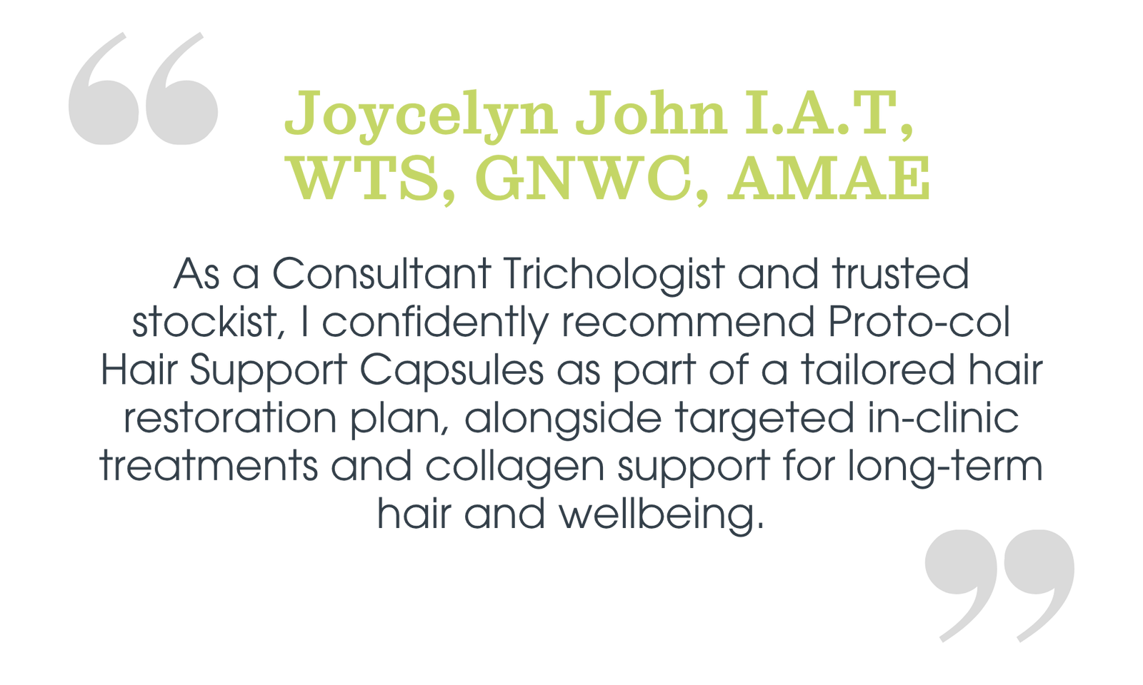Joycelyn John I.A.T,  WTS, GNWC, AMAE