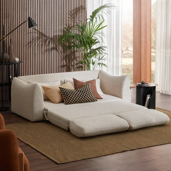 Aldo 3 Seater Queen Boucle Sofa Bed