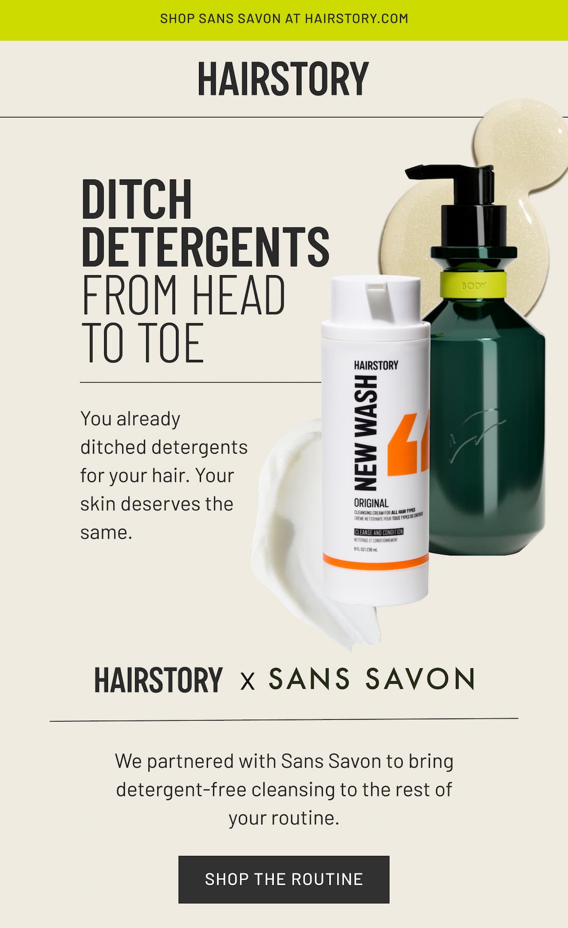 Image of new wash and sans savon product