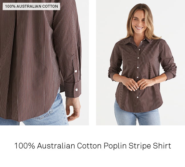 Poplin Long Sleeve Stripe Shirt