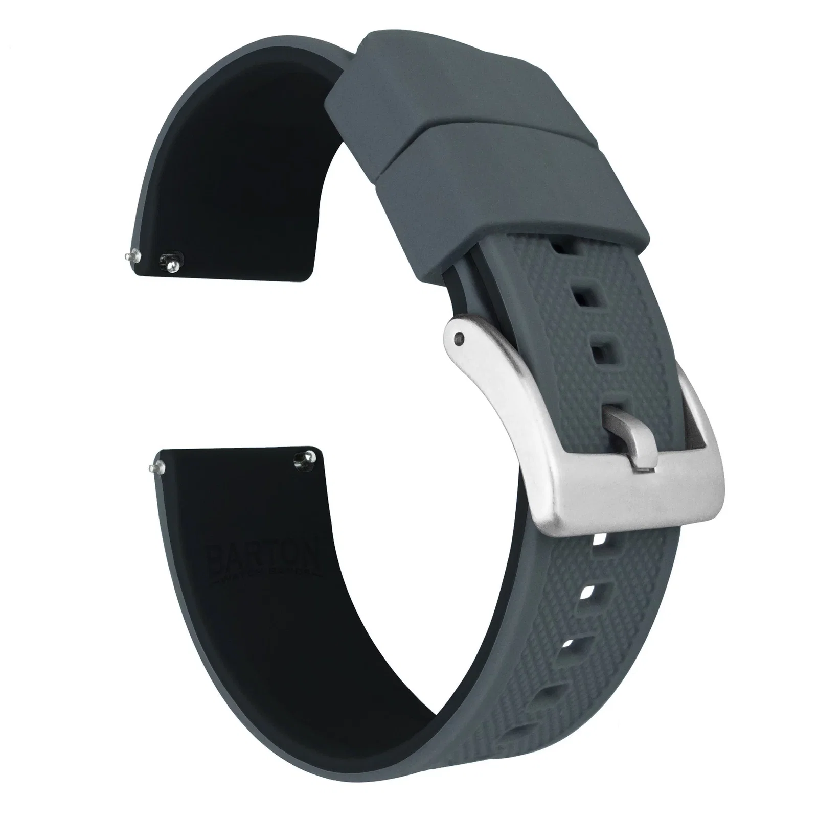 Image of Smoke Grey Top Black Bottom Elite Silicone Watch Band