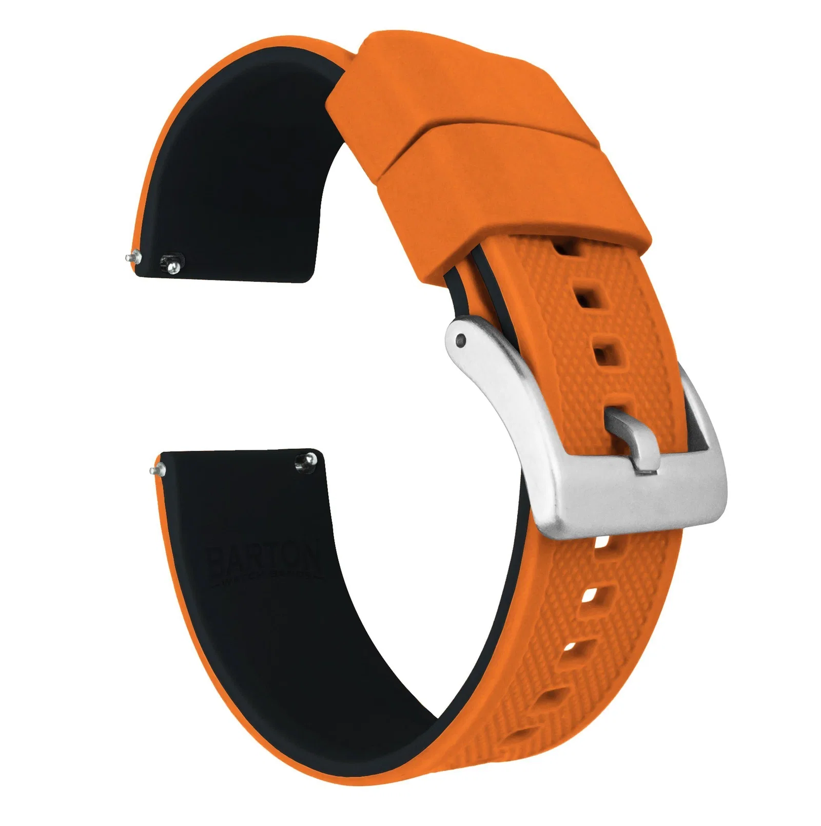 Image of Pumpkin Orange Top Black Bottom Elite Silicone Watch Band