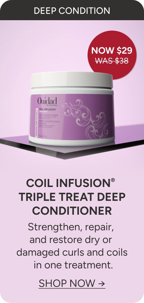 Coil Infusion Triple Treat Deep Conditioner strengthen repair, and restore dry or damaged curls and coils