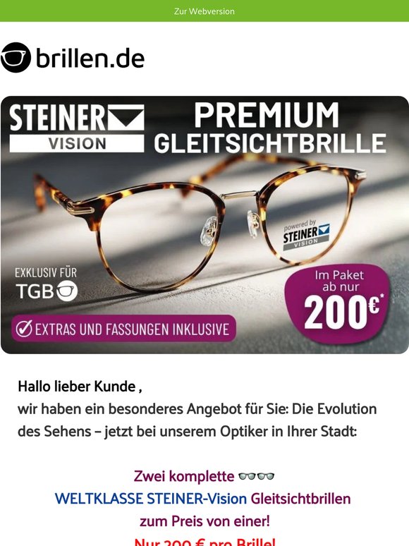 Jetzt in Ihrer Stadt: der STEINER-Vision Doppelpack 👓 💎